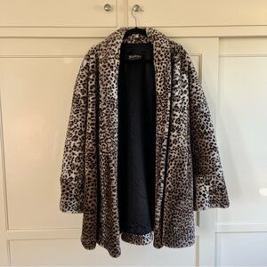 Vintage Leopard Faux Fur Coat